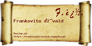 Frankovits Évald névjegykártya